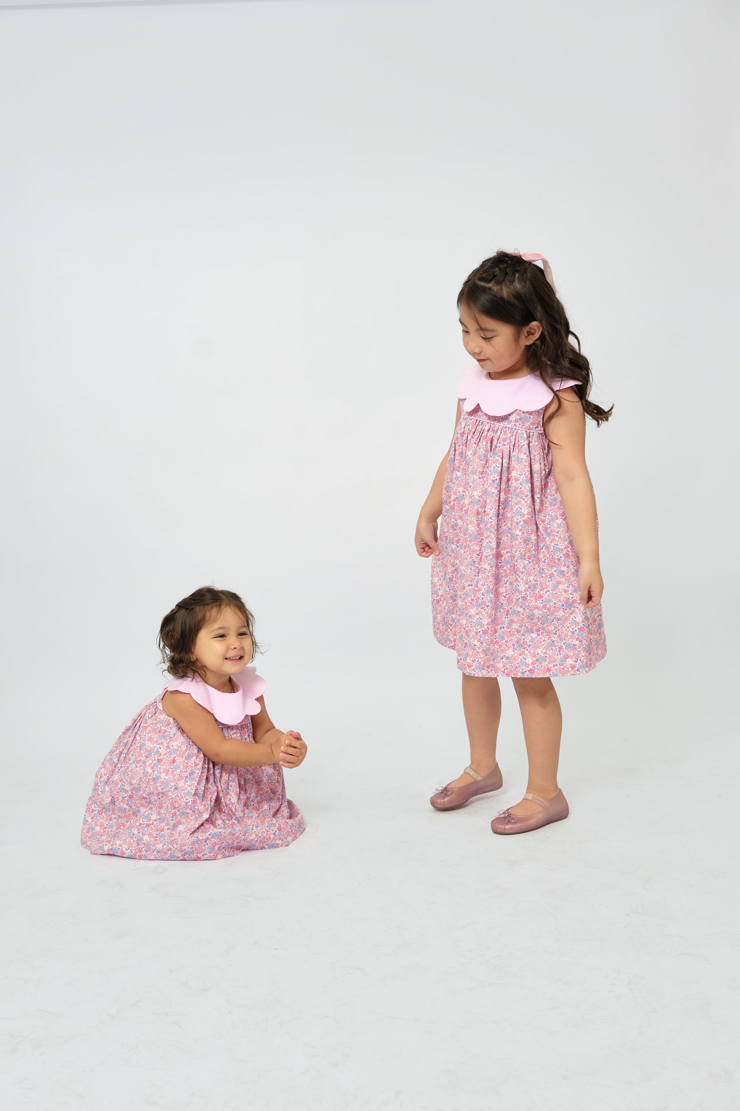 Gianna Scallop Collared Floral Dress