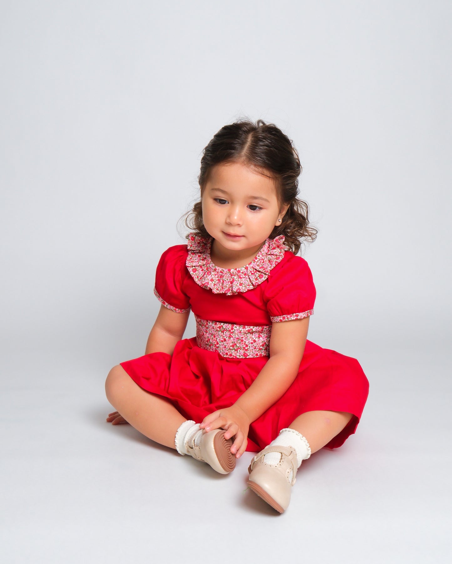 Poppy Christmas Dress with Floral Detail