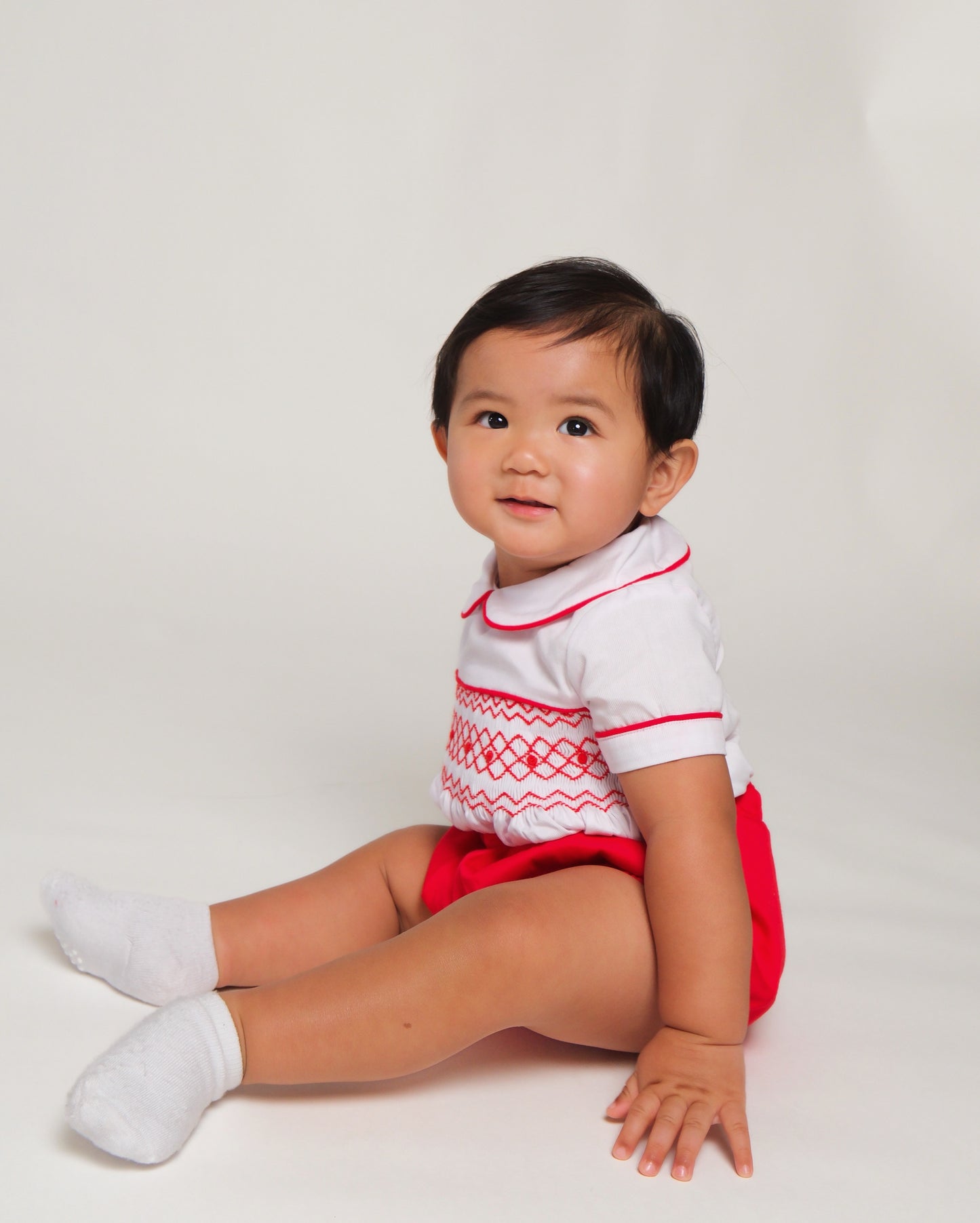 Caleb Hand Smocked Two-Piece Boy Set