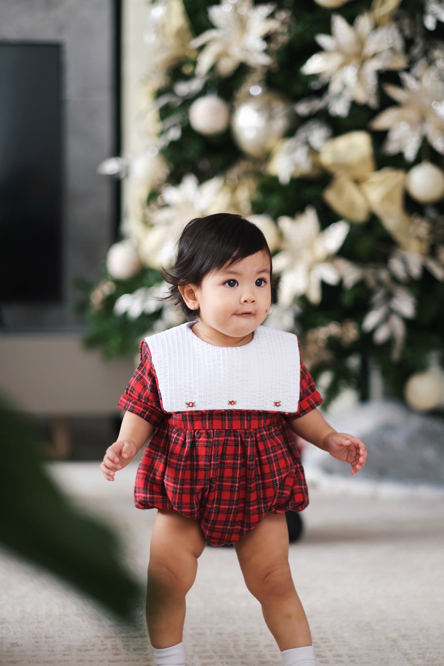 Theodore Baby Boy/Girl Classic Tartan Christmas Romper