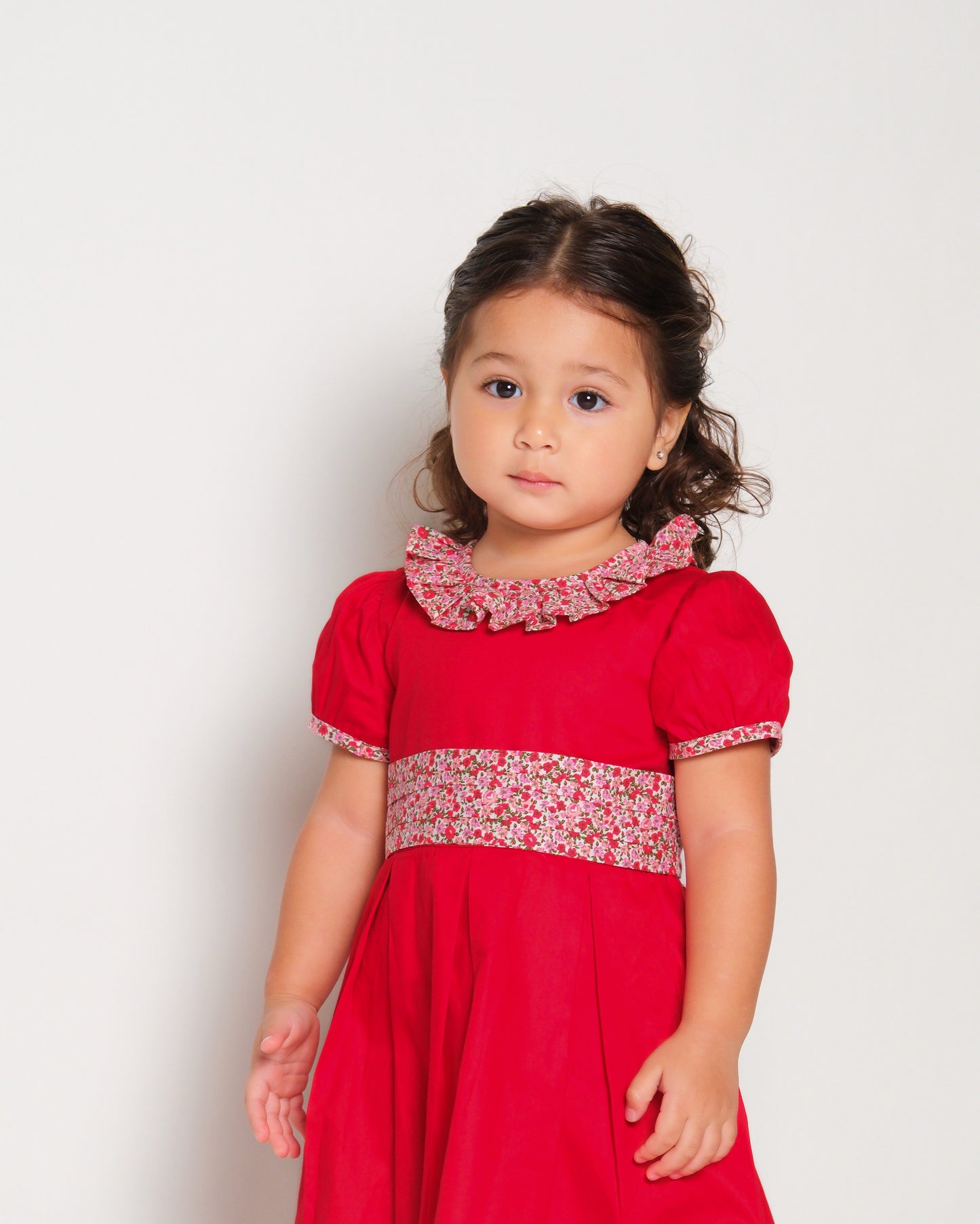 Poppy Christmas Dress with Floral Detail