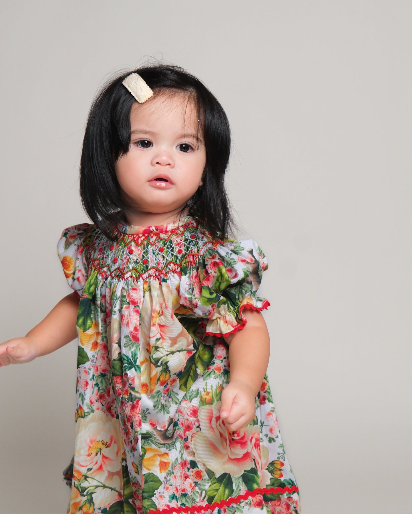 Feliz Hand Smocked Floral Dress