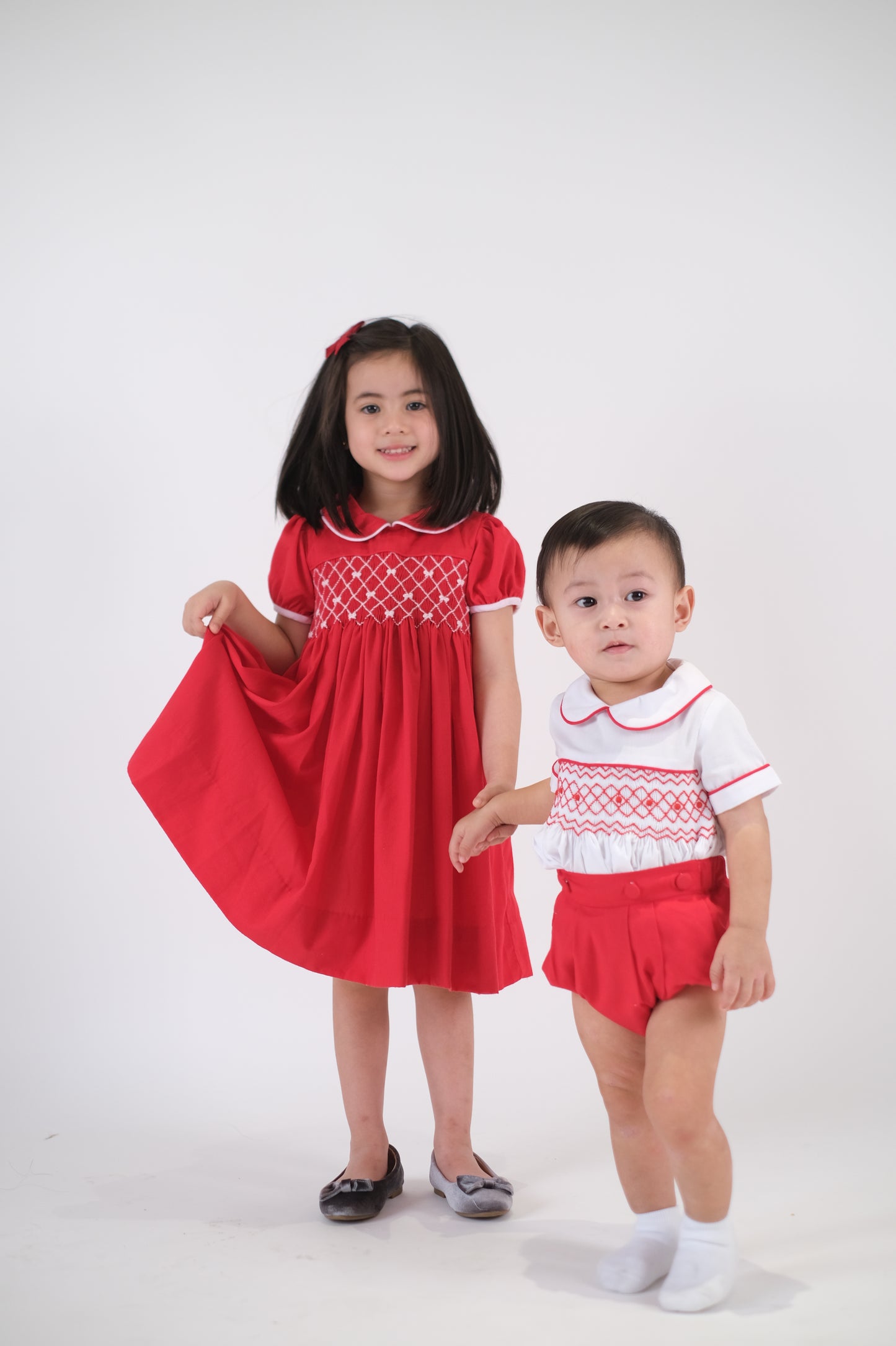 Caleb Hand Smocked Two-Piece Boy Set