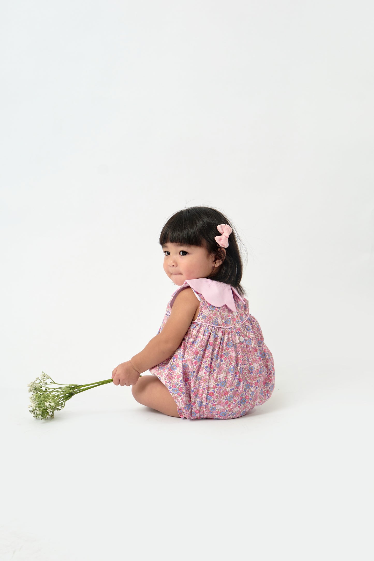 Gianna Scallop Collared Floral Romper