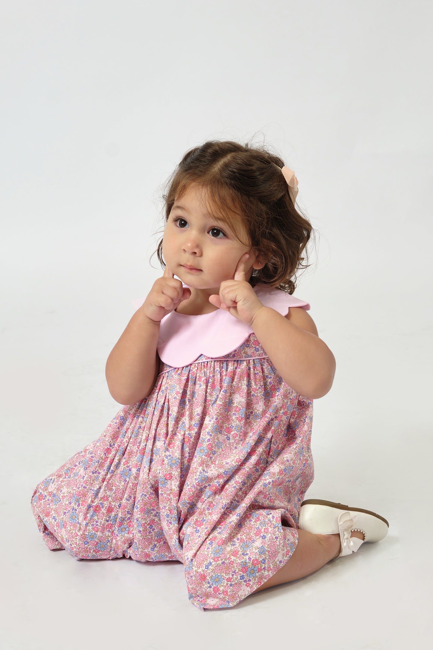 Gianna Scallop Collared Floral Dress