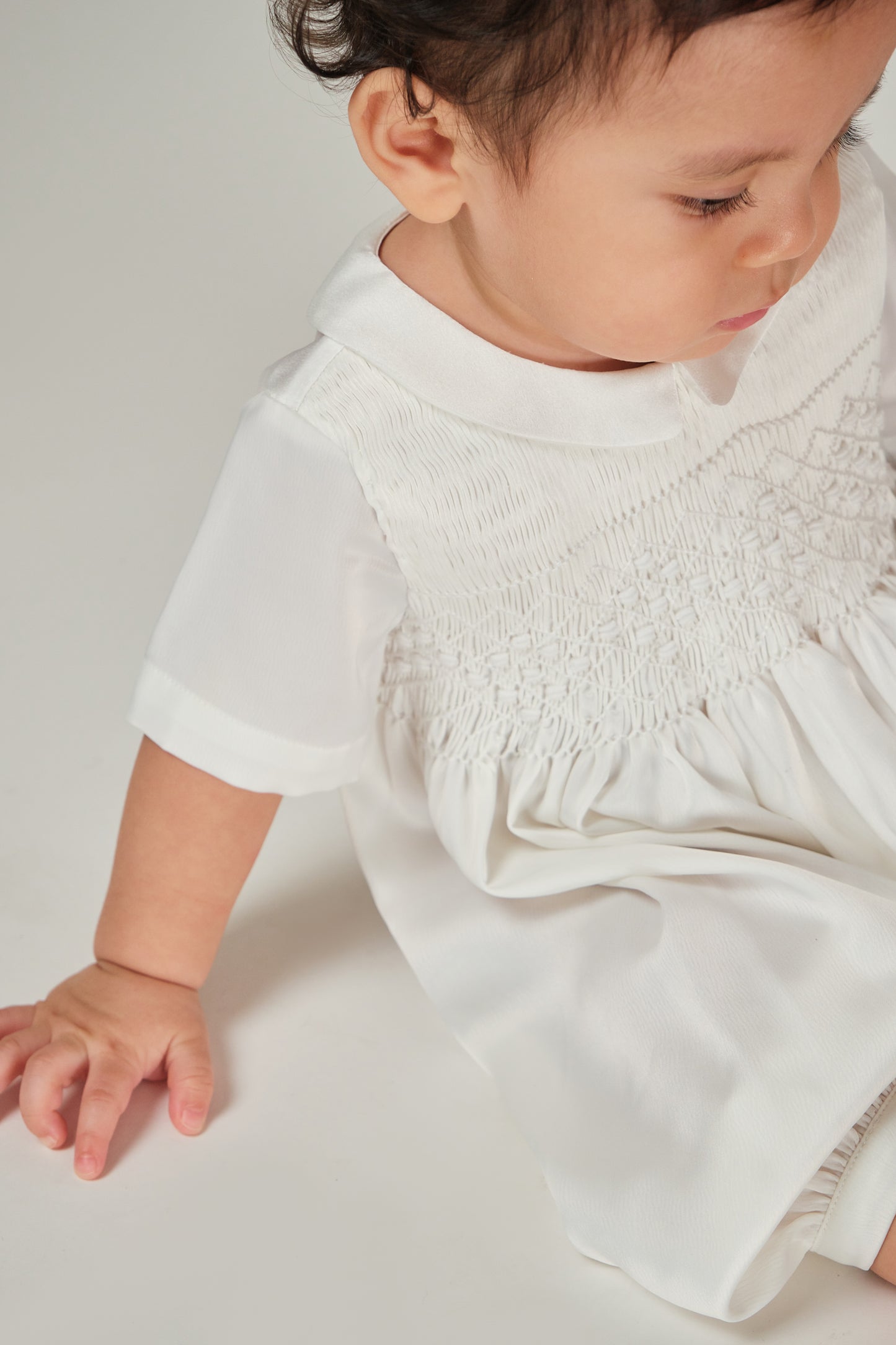 Sandro Christening/Baptism Hand Smocked Baby Boy Romper