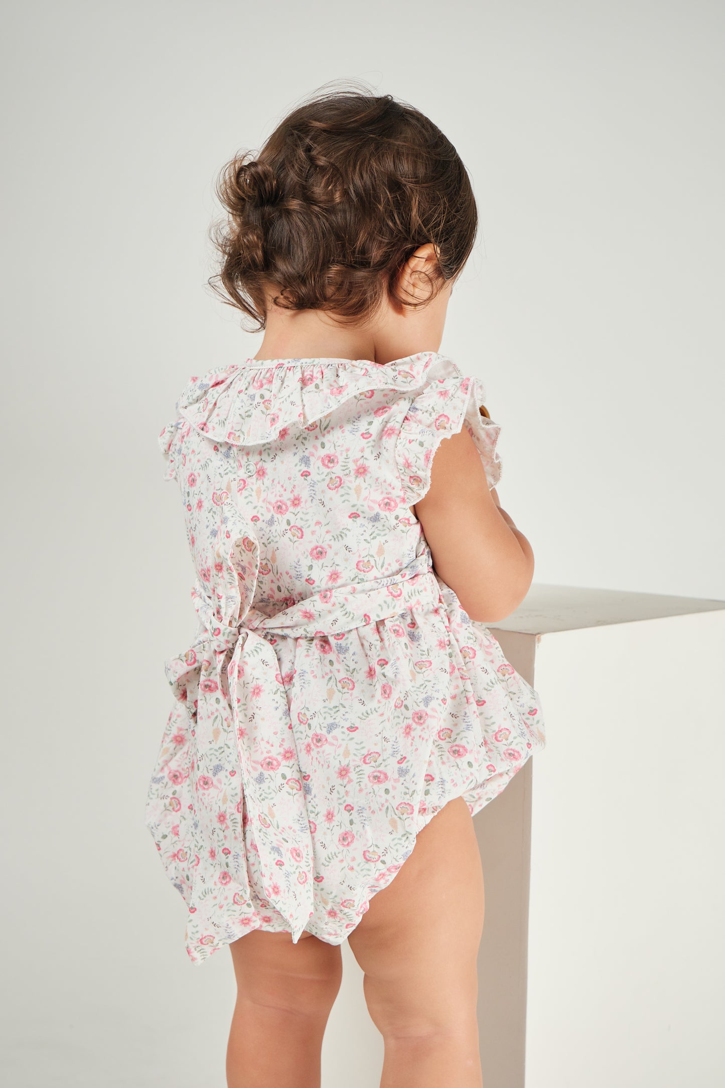 Layla Hand Smocked Baby Girl Romper