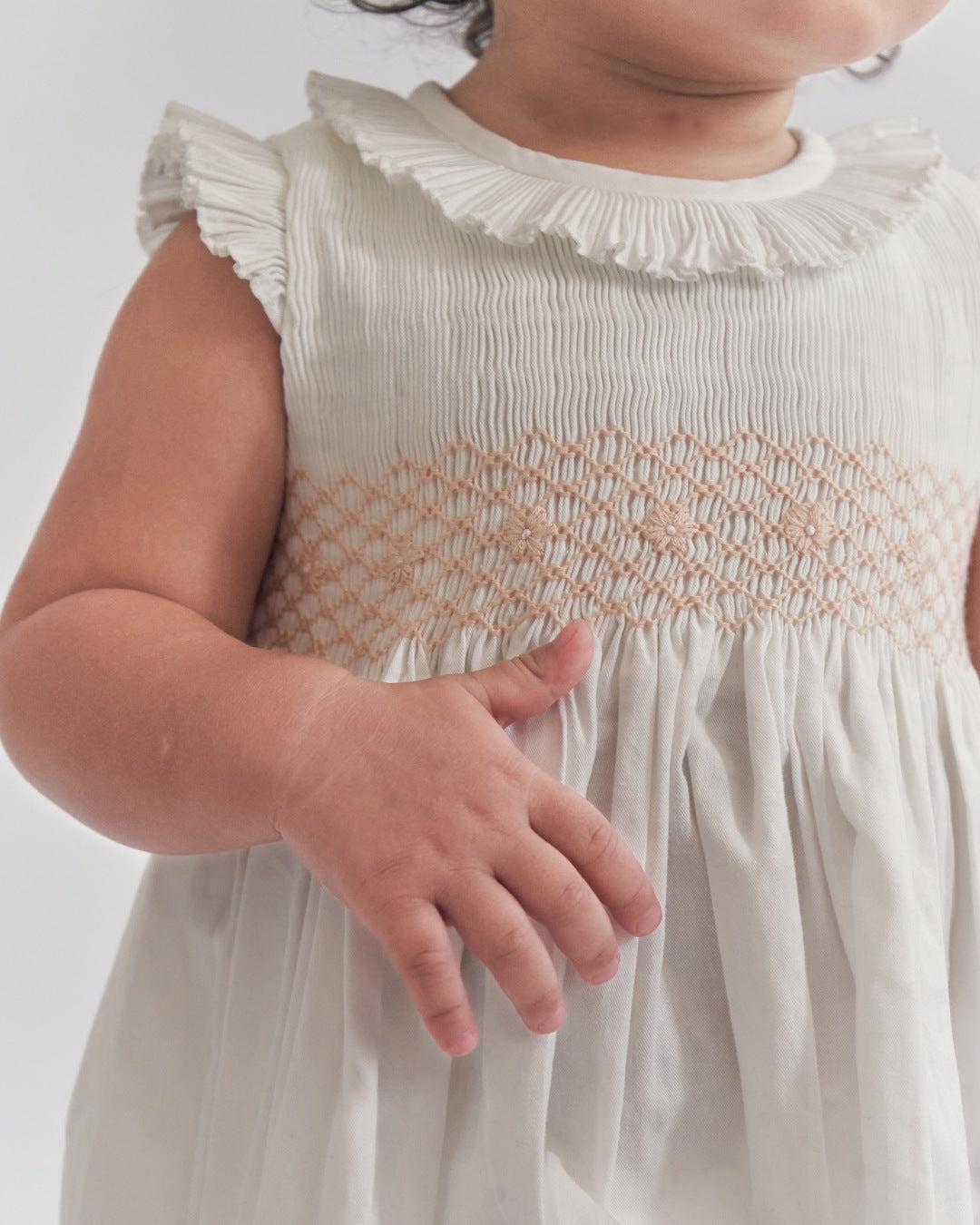 Charina Hand Smocked Baby/Girl Dress with Pleats