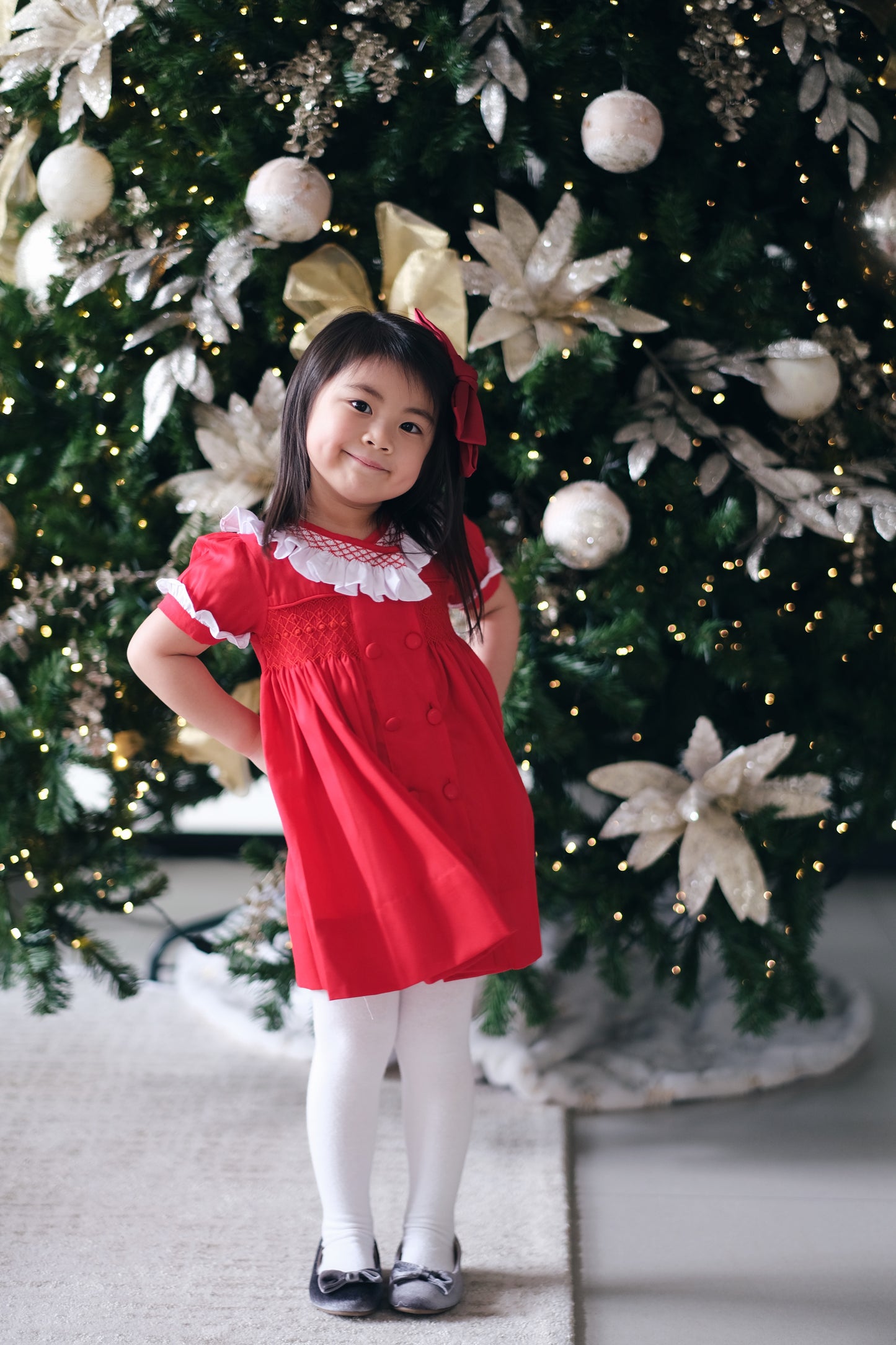 Clementine Ruffled Collar Christmas Dress