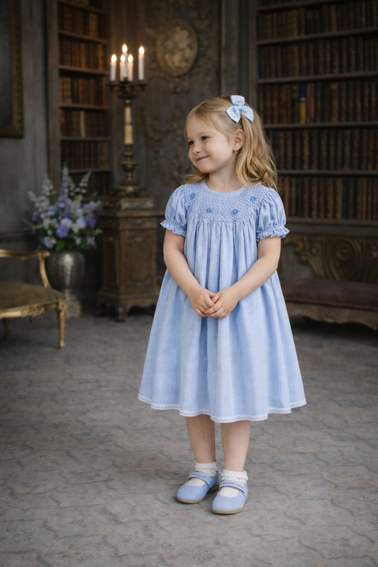 Coney Hand Smocked Bishop Baby/Girl Dress