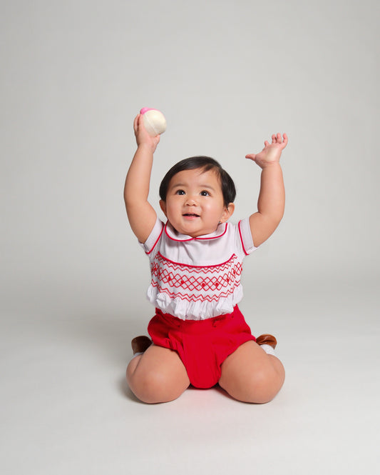 Caleb Hand Smocked Two-Piece Boy Set