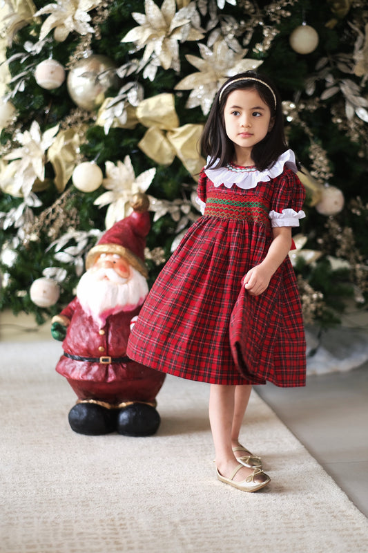 Dorothea Hand Smocked Christmas Dress