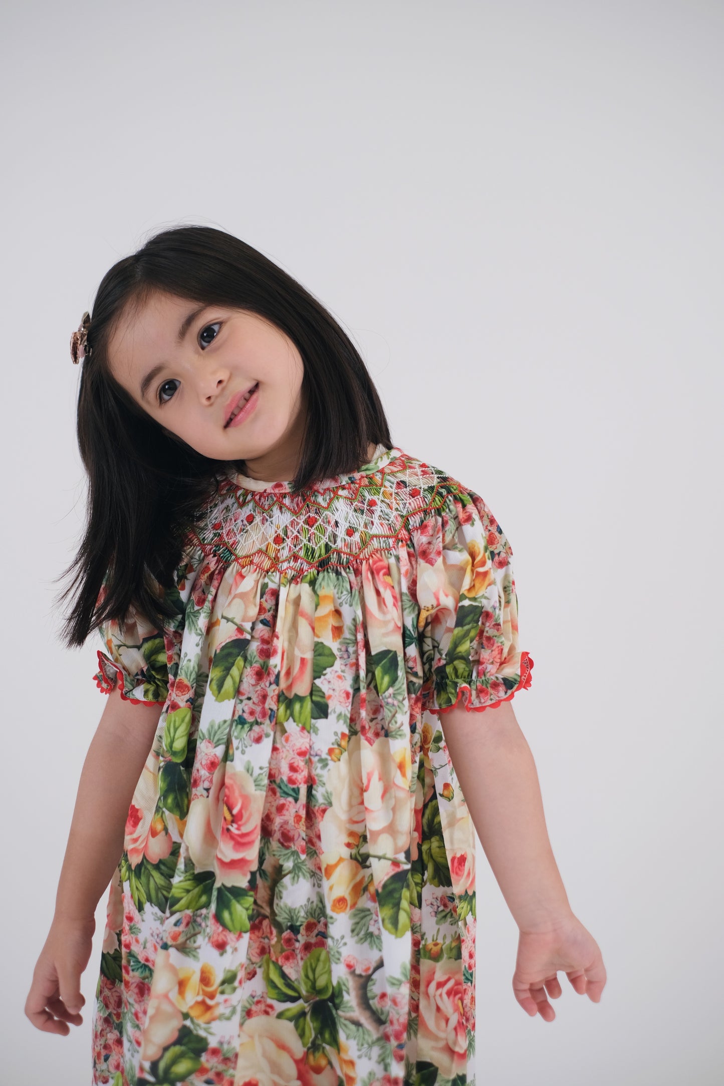 Feliz Hand Smocked Floral Dress