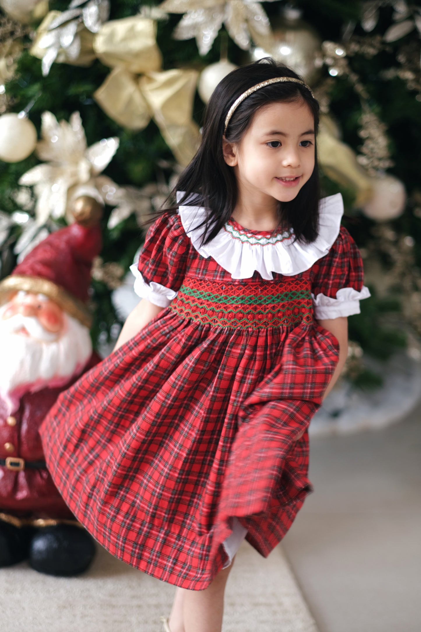 Dorothea Hand Smocked Christmas Dress