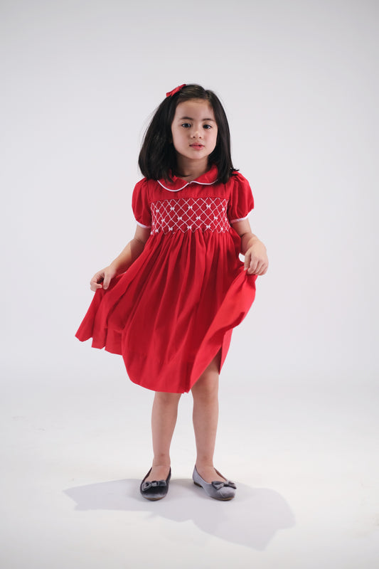 Stella Hand Smocked Christmas Dress