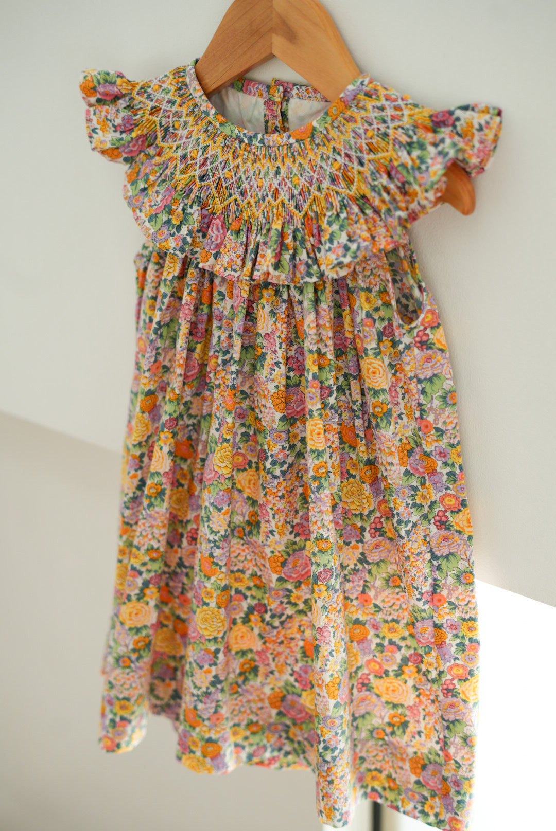 Florence Hand Smocked Floral Girl Dress