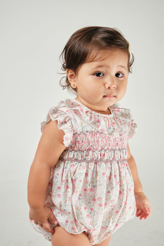 Layla Hand Smocked Baby Girl Romper