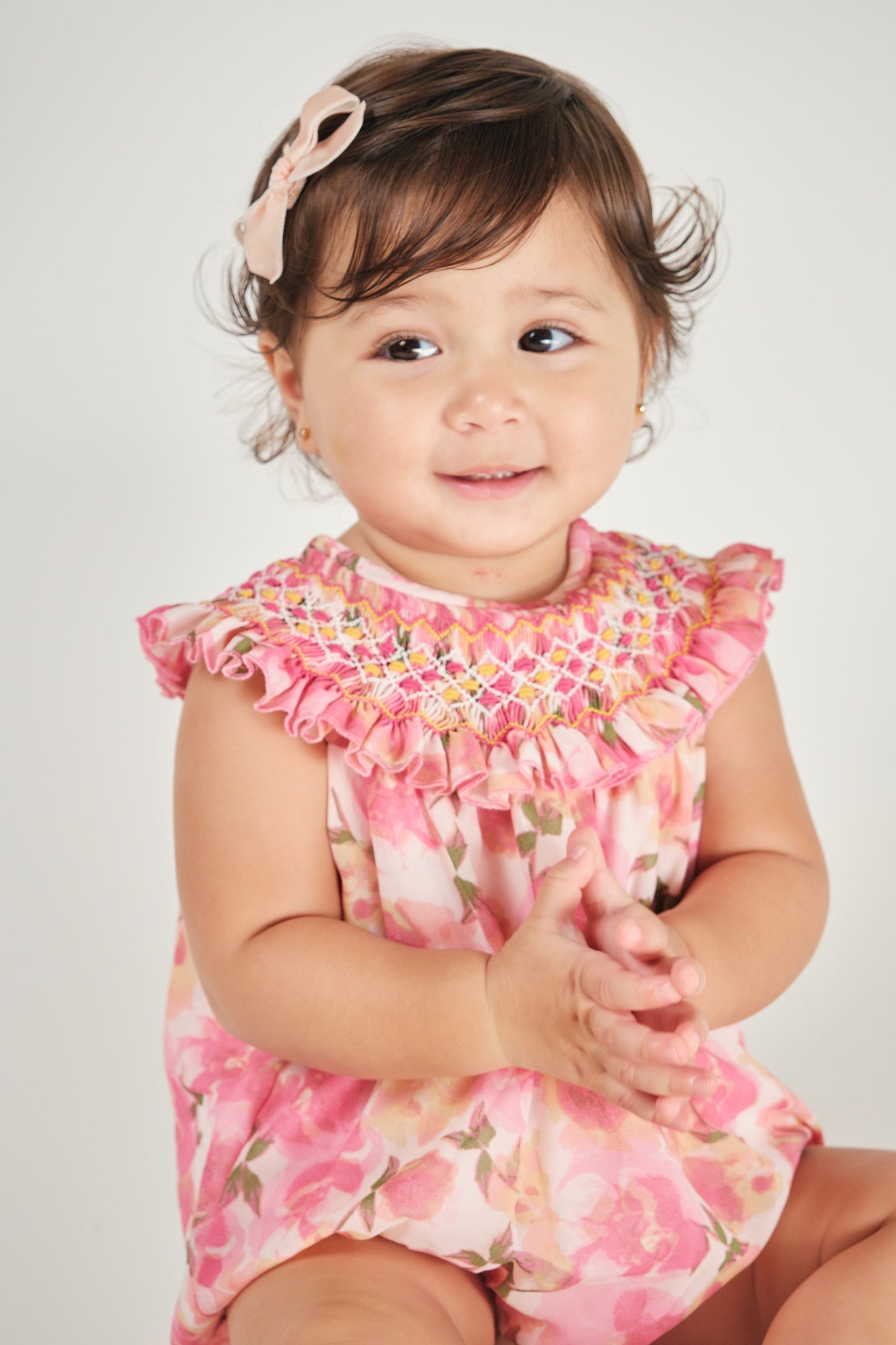 Astrid Hand Smocked Baby Girl Romper