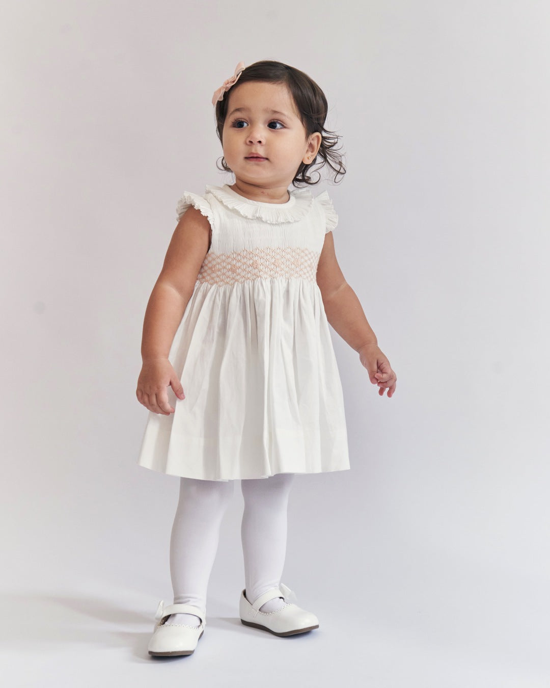 Charina Hand Smocked Baby/Girl Dress with Pleats